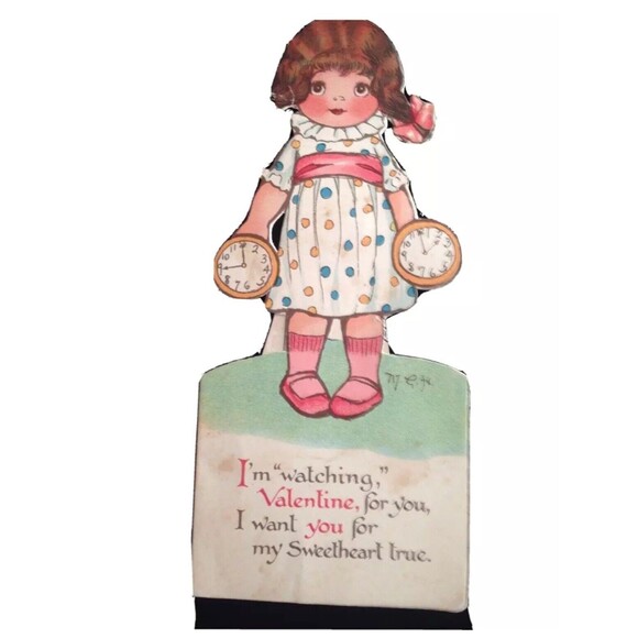 Lot 5 Antique‎ Valentine Cards Ernest Nister Whitney Postcard Ephemera 1907 1918 - Picture 2 of 16